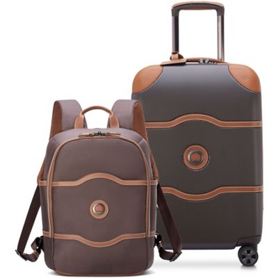 Delsey Chatelet Air 2.0 2 pc. Carry-On Luggage & Travel Backpack Set in Chocolate