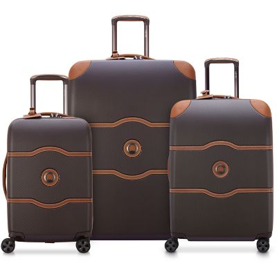 Delsey Chatelet Air 2.0 3 pc. Carry-On Luggage with Medium and Large Checked Suitcases Set in Chocolate