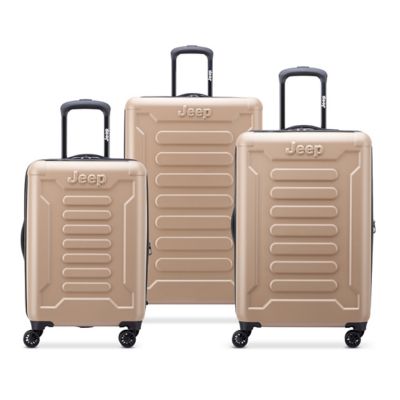 Delsey Jeep JHOO4C 3 pc. Expandable Hardside Luggage Set with Carry-On, Medium & Large Suitcases in Beige