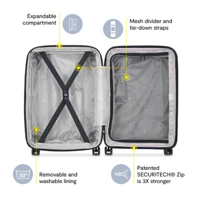 Image showing 6 th Delsey Shadow 5.0 3 pc. Smart Luggage Set with Carry-On, Medium and Large Suitcases in Black