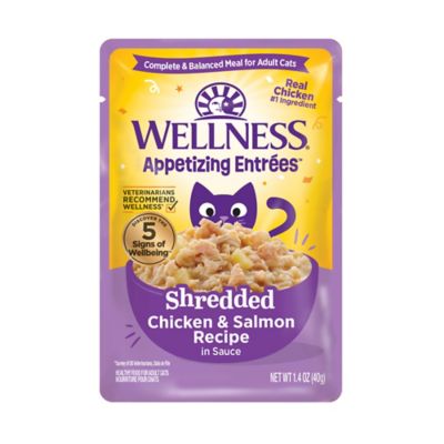 Wellness Appetizing Entries Shredded Chicken & Salmon Recipe Adult Wet Cat Food, 1.4 oz. Pouch, 8 pk.