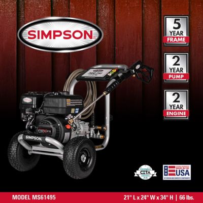 Image showing 8 th SIMPSON MegaShot 3400 PSI at 2.5 GPM CRX with OEM Pump Cold Water Gas Pressure Washer