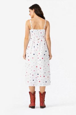 Image showing  Sleeveless Star Print Midi Sundress