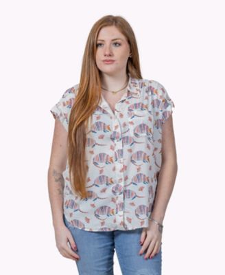 Image showing  Short Sleeve Printed Armadillo Camp Shirt