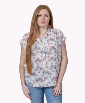 Cotton and Rye Short Sleeve Printed Armadillo Camp Shirt