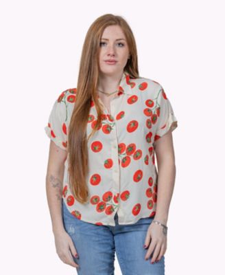 Cotton and Rye Short Sleeve Printed Tomato Camp Shirt