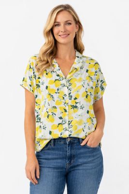 Cotton and Rye Short Sleeve Printed Lemon Camp Shirt