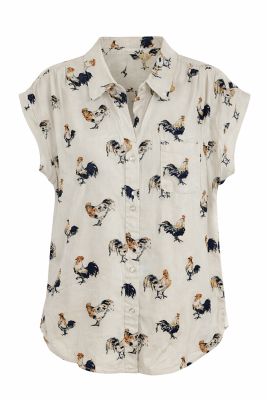 Cotton and Rye Short Sleeve Printed Rooster Camp Shirt