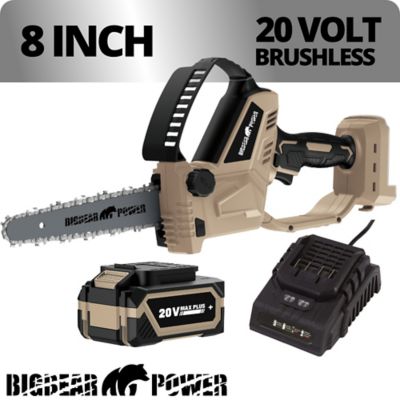 BigBear Power 8 in. 20 V Cordless Brushless Chain Saw