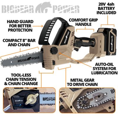 Image showing  8 in. 20 V Cordless Brushless Chain Saw