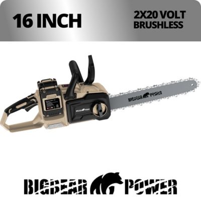 BigBear Power 16 in. 2x20V Cordless Brushless Chain Saw
