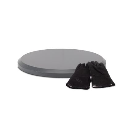 TIKI Brand Fire Pit Metal Tabletop Cover & Gloves