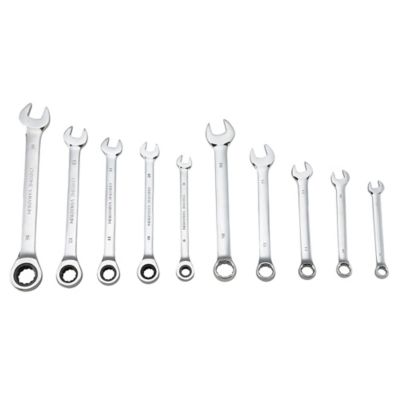 JobSmart Assorted Metric Combination and Ratchet Wrench Set, 10 pc.