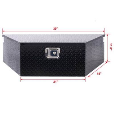 Image showing 9 th TMB 39 in. Aluminum Truck Bed Tool Box with Lock Keys, Black