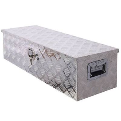 TMB 39 in. Aluminum Truck Bed Tool Box with Lock, Silver