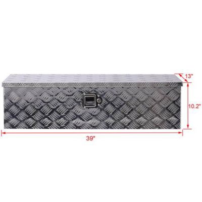 Image showing 8 th TMB 39 in. Aluminum Truck Bed Tool Box with Lock, Silver