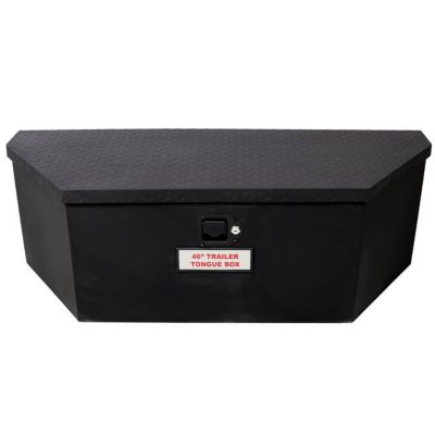 Image showing  46 x 18 x 14.5in. Heavy Duty Steel Trailer Tongue Box, 6.7 CUFT Capacity, Lock and Keys, Black