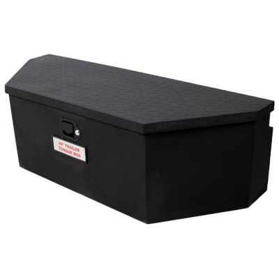 Image showing  46 x 18 x 14.5in. Heavy Duty Steel Trailer Tongue Box, 6.7 CUFT Capacity, Lock and Keys, Black