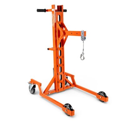 SuperHandy Manual Hydraulic Drum Lift, Portable Drum Handler with Quick Disassembly, 7 in. PU Wheels, Mechanical Brake