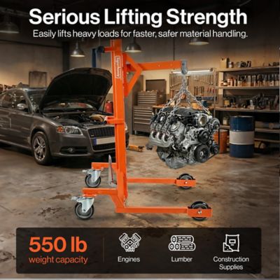 Image showing  Manual Hydraulic Drum Lift, Portable Drum Handler with Quick Disassembly, 7 in. PU Wheels, Mechanical Brake