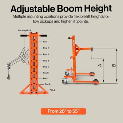 Image showing 6 th SuperHandy Manual Hydraulic Drum Lift, Portable Drum Handler with Quick Disassembly, 7 in. PU Wheels, Mechanical Brake