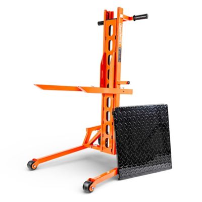 SuperHandy Hydraulic Material Lift Stacker, Portable Forklift, 550 lb. Capacity, 50.4 in. Max Lift Height
