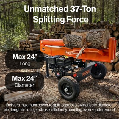 Image showing  37 Ton 389 cc Gas Powered Full Beam Log Splitter w/Vertical/Horizontal Operation and Auto Return Valve
