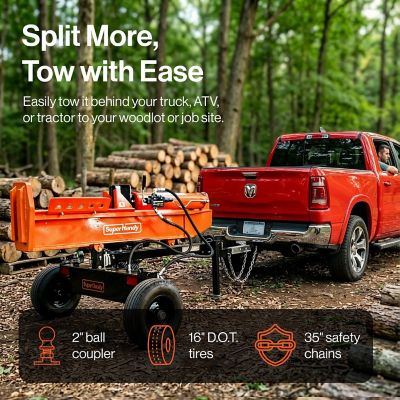 Image showing 5 th SuperHandy 37 Ton 389 cc Gas Powered Full Beam Log Splitter w/Vertical/Horizontal Operation and Auto Return Valve