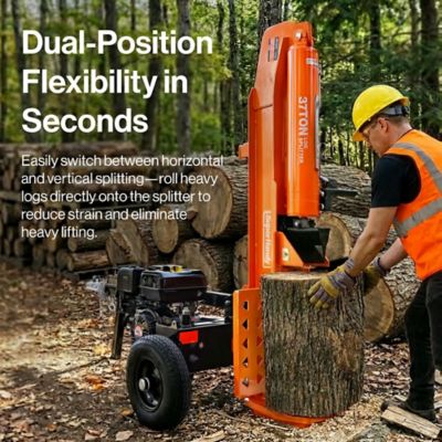 Image showing 6 th SuperHandy 37 Ton 389 cc Gas Powered Full Beam Log Splitter w/Vertical/Horizontal Operation and Auto Return Valve