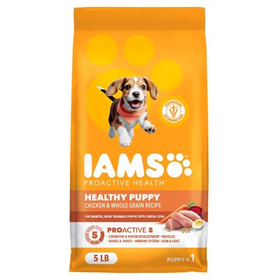 Iams ProActive Health Healthy Puppy Chicken and Whole Grain Recipe Dry Dog Food, 5 lb. Bag