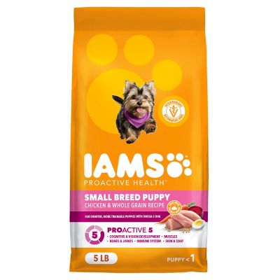 Iams ProActive Health Small Breed Puppy Chicken and Whole Grain Recipe Dry Dog Food, 5 lb. Bag
