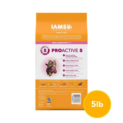 Image showing 9 th Iams ProActive Health Small Breed Puppy Chicken and Whole Grain Recipe Dry Dog Food, 5 lb. Bag