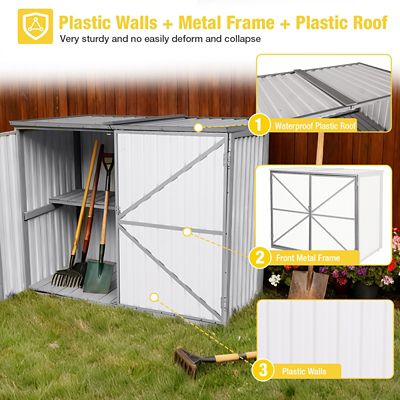 Image showing  Plastic Storage Shed, Strong Metal Frame