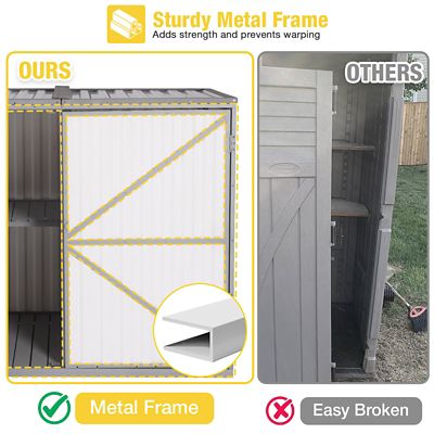 Image showing  Plastic Storage Shed, Strong Metal Frame