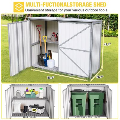 Image showing  Plastic Storage Shed, Strong Metal Frame