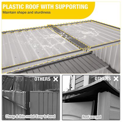 Image showing  Plastic Storage Shed, Strong Metal Frame