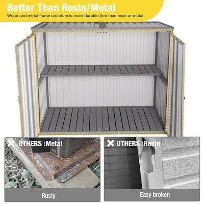 Image showing 5 th Aivituvin Plastic Storage Shed, Strong Metal Frame