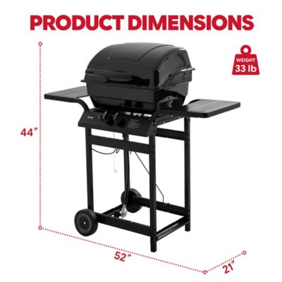 Image showing  2-Burner Propane Grill, 26,500 BTU Compact BBQ with Side Shelves, Ideal for Balcony, Small Patio & Tailgating