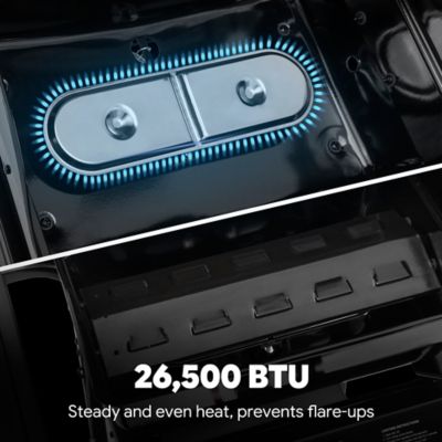 Image showing  2-Burner Propane Grill, 26,500 BTU Compact BBQ with Side Shelves, Ideal for Balcony, Small Patio & Tailgating