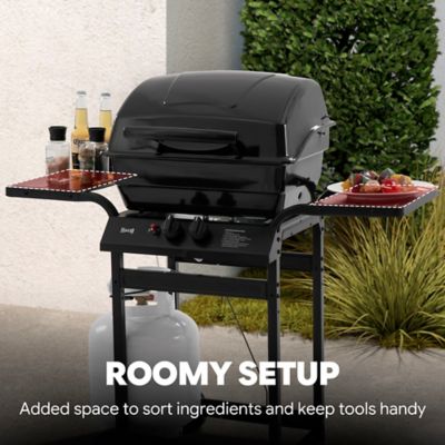 Image showing 6 th Feasto 2-Burner Propane Grill, 26,500 BTU Compact BBQ with Side Shelves, Ideal for Balcony, Small Patio & Tailgating