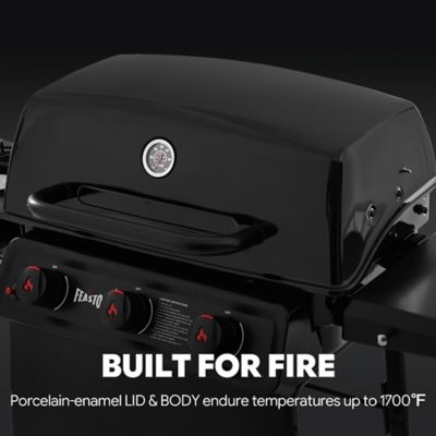 Image showing  38,000 BTU Propane Gas Grill with Side Burner, 504 sq. in. Cooking Space, 3-Burner Porcelain-Enamel Outdoor Grill