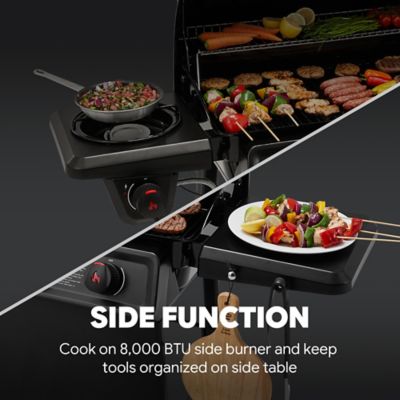 Image showing 6 th Feasto 38,000 BTU Propane Gas Grill with Side Burner, 504 sq. in. Cooking Space, 3-Burner Porcelain-Enamel Outdoor Grill