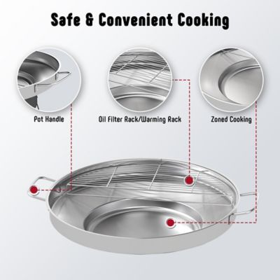 Image showing  23 in. Discada Disc Cooker & Paella Pan, 54,000 BTU Burner & Adjustable Stand, Stainless Steel Outdoor Wok