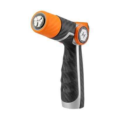HydroTech Heavy Duty Twist Max-Flow Zinc Nozzle with Thumb Control, Orange