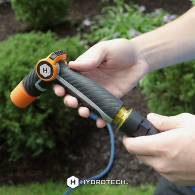 Image showing 7 th HydroTech Heavy Duty Twist Max-Flow Zinc Nozzle with Thumb Control, Orange