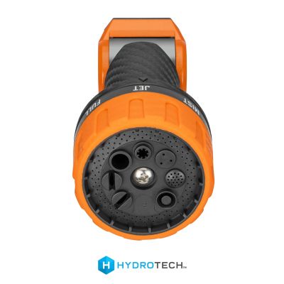 Image showing  Heavy Duty 8 Pattern Max-Flow Zinc Nozzle with Thumb Control, Orange