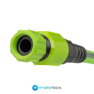 Image showing  5/8 in. x 50 ft. FlatJacket Flow Control Hose, Green with Aluminum Fitting