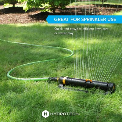 Image showing 6 th HydroTech 5/8 in. x 50 ft. FlatJacket Flow Control Hose, Green with Aluminum Fitting