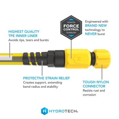 Image showing  5/8 in. 100 ft. FlatJacket Flow Control Hose, Yellow with Aluminum Fitting