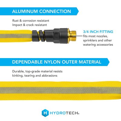 Image showing  5/8 in. 100 ft. FlatJacket Flow Control Hose, Yellow with Aluminum Fitting